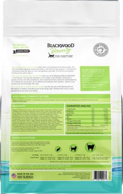 Show full view: Blackwood Bounty Grain-Free Whitefish & Lentil Recipe Dry Cat Food, 4.5-lb bag slide 7 of 9