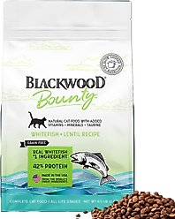 Blackwood Bounty Grain-Free Whitefish & Lentil Recipe Dry Cat Food, 4.5-lb bag