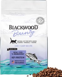 Blackwood Bounty Grain-Free Cod & Carp Recipe Dry Cat Food, 2-lb bag