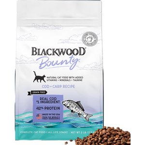 Blackwood Bounty Grain-Free Cod & Carp Recipe Dry Cat Food, 2-lb bag