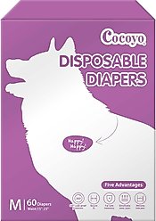 COCOYO Super Absorbent Disposable Female Dog Diapers, Medium: 15 to 23-in waist, 60 count