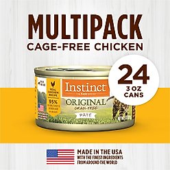Instinct Original Real Chicken Recipe Grain-Free Pate Wet Cat Food, 3-oz can, case of 4 slide 2 of 8