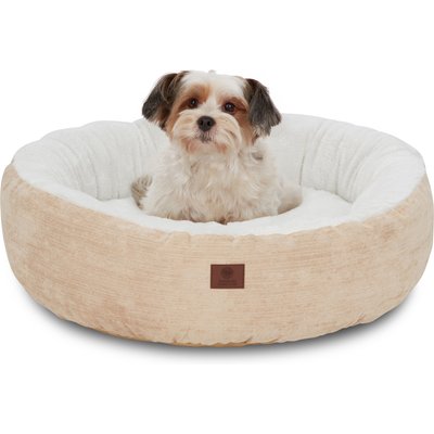 American Kennel Club American Kennel Club Mason Fabric Round Dog Bed, Tan, Small: 23-in