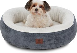 American Kennel Club Mason Fabric Round Dog Bed, Gray, Small: 23-in