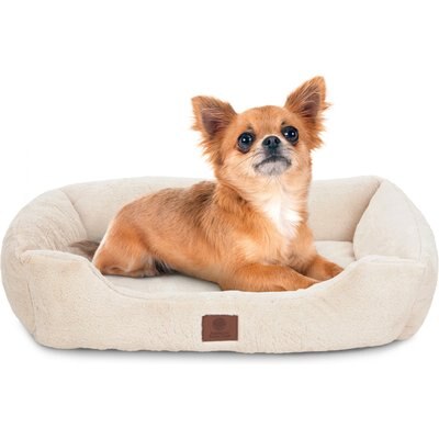 American Kennel Club American Kennel Club Cuddler Low Profile Entrance Dog Bed, Beige, 25-in