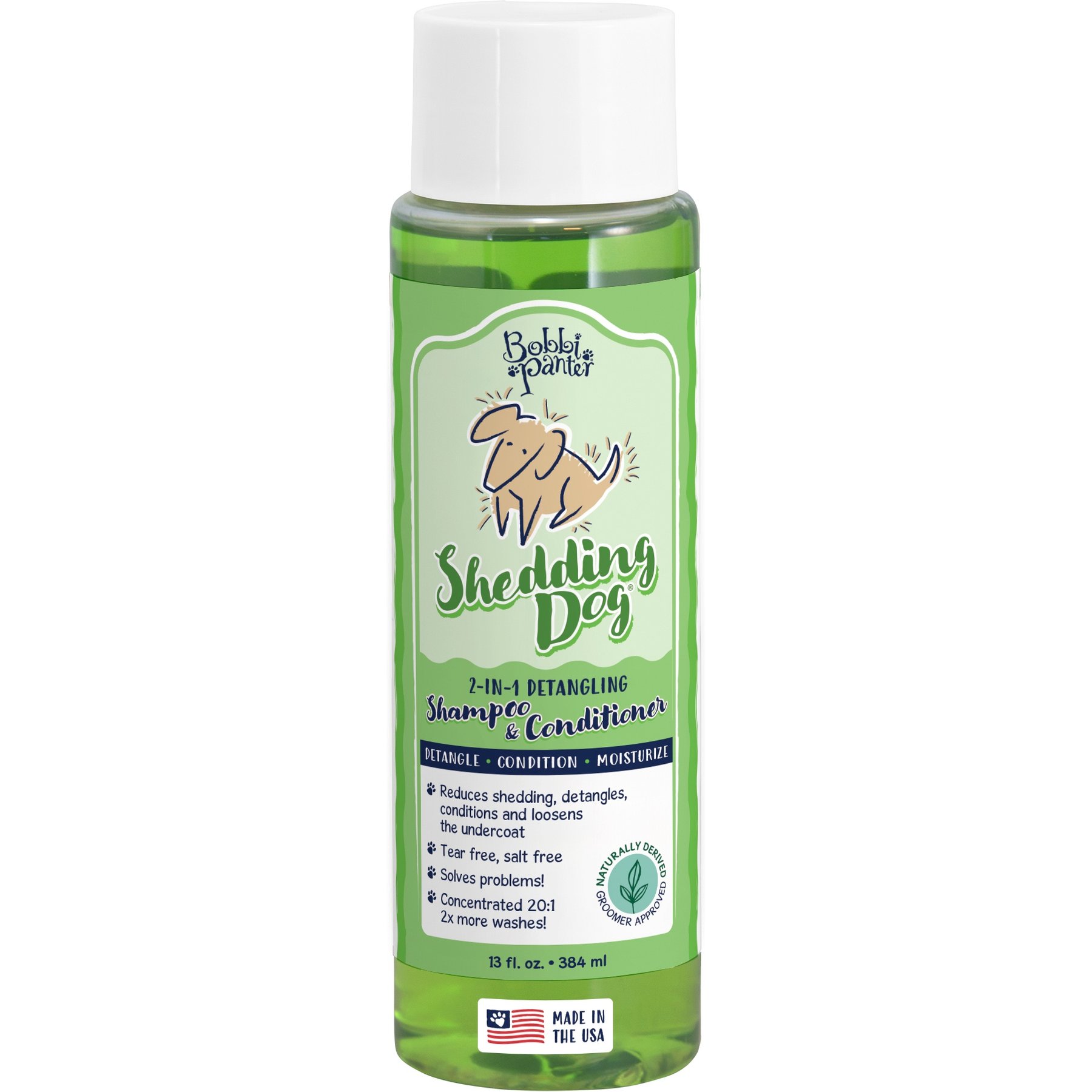 Bobbi Panter Signature 2 in 1 Deshedding & Detangling Dog Shampoo, 10-fl oz bottle, 1 count