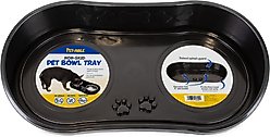 PetAble Non-Skid Dog Bowl Tray, Black, 6-in