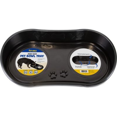 Pet-Able Pet-Able Non-Skid Dog Bowl Tray, Black, 6-in