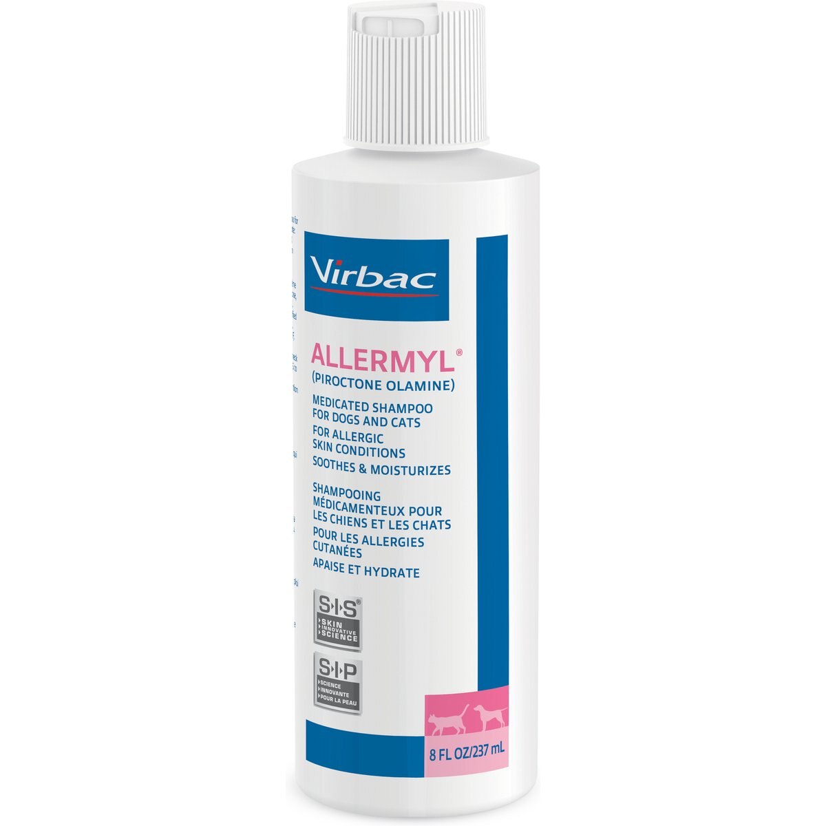 Virbac ALLERMYL Piroctone Olamine Medicated Dog Shampoo, 8-fl oz bottle