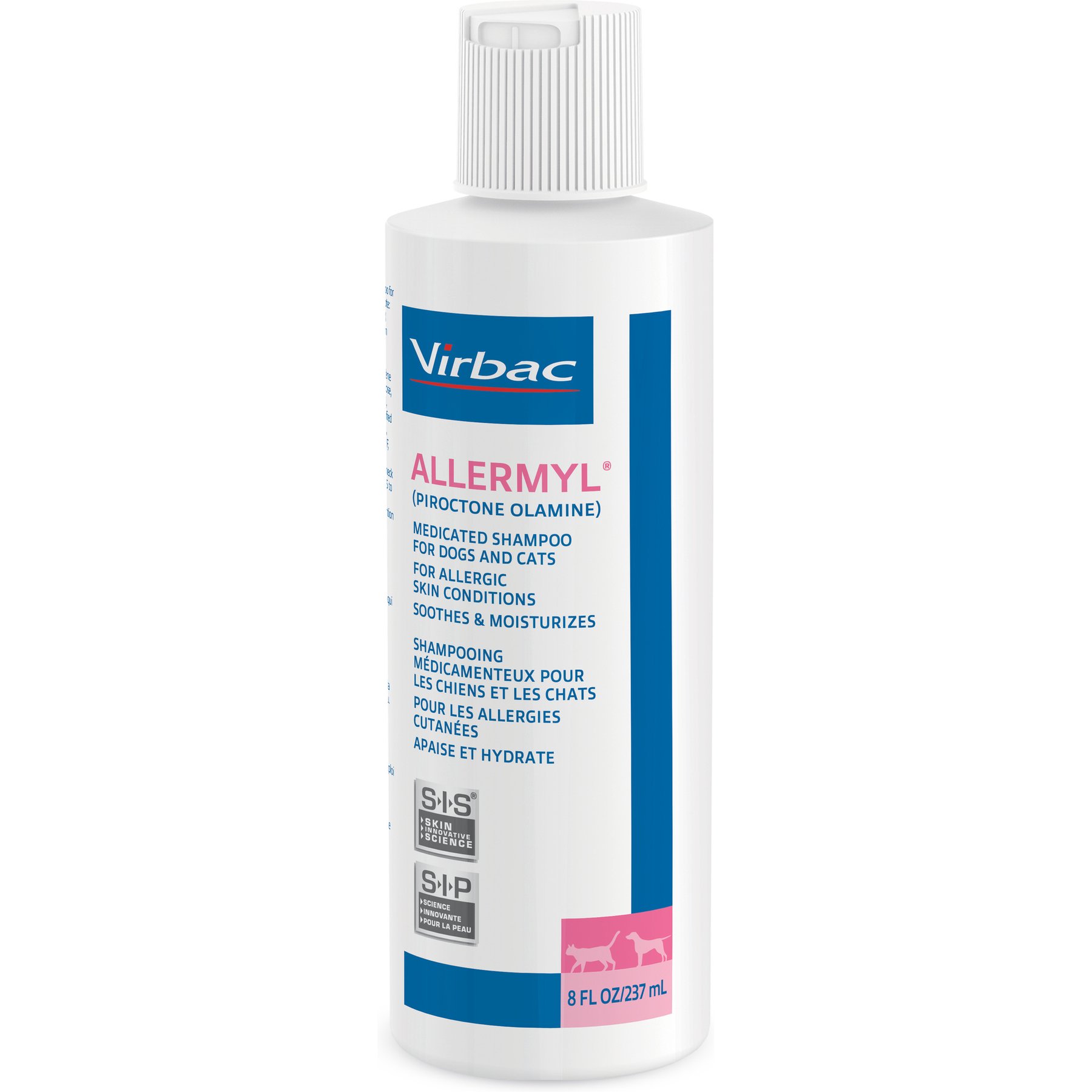 Virbac ALLERMYL Piroctone Olamine Medicated Dog Shampoo, 8-fl oz bottle