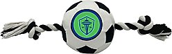 Pets First Seattle Sounders FC Soccer Ball Squeaky Rope Dog Toy