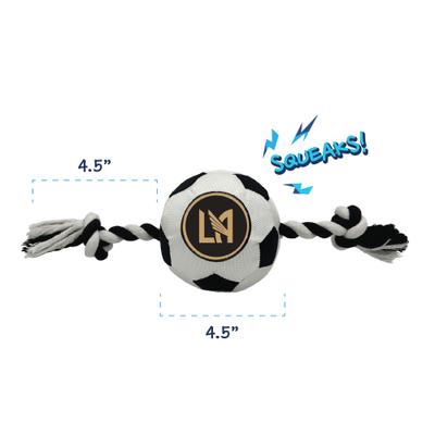 Show full view: Pets First Los Angeles FC Soccer Ball Squeaky Rope Dog Toy slide 2 of 5