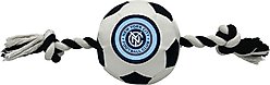 Pets First New York City FC Soccer Ball Squeaky Rope Dog Toy