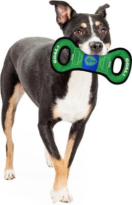 Show full view: Pets First Seattle Sounders FC Soccer Field Squeaky Dog Tug Toy slide 2 of 4