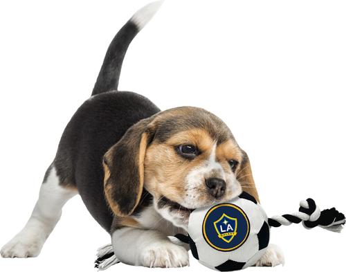 Show full view: Pets First LA Galaxy Soccer Ball Squeaky Rope Dog Toy slide 3 of 5
