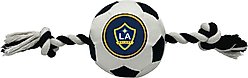 Pets First LA Galaxy Soccer Ball Squeaky Rope Dog Toy