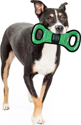 Show full view: Pets First Austin FC Soccer Field Squeaky Dog Tug Toy slide 2 of 4