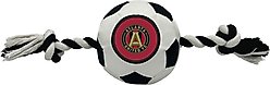 Pets First Atlanta United Soccer Ball Squeaky Rope Dog Toy
