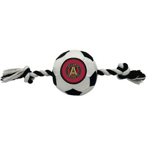 Pets First Atlanta United Soccer Ball Squeaky Rope Dog Toy