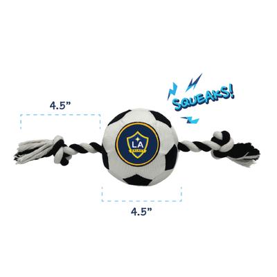 Show full view: Pets First LA Galaxy Soccer Ball Squeaky Rope Dog Toy slide 2 of 5