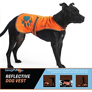 SafetyPUP XD Reflective Dog Vest, Orange, Large
