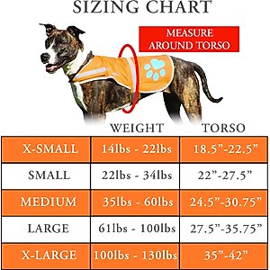 SafetyPUP XD Reflective Dog Vest, Orange, Large