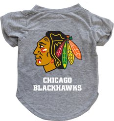Littlearth NHL Dog & Cat T-Shirt, X-Large, Chicago Blackhawks