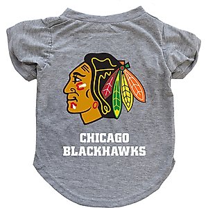 Littlearth NHL Dog & Cat T-Shirt, Large, Chicago Blackhawks