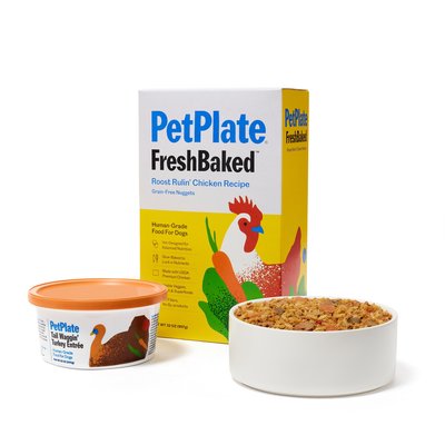 PetPlate PetPlate Human Grade Chicken & Turkey Variety Pack Fresh Wet & Air-Dried Baked Dry Dog Food, 12-oz cup, case of 4