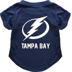 Littlearth NHL Dog & Cat T-Shirt, Small, Tampa Bay Lightning