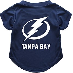 Littlearth NHL Dog & Cat T-Shirt, Large, Tampa Bay Lightning