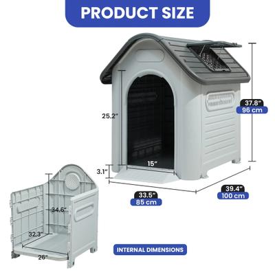 Show full view: Yitahome Outdoor Dog House, 33.5-in slide 2 of 7