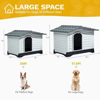 Show full view: Yitahome Double Door Outdoor Dog House with Porch, 36-in slide 6 of 6