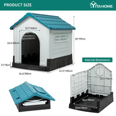 Show full view: Yitahome Folding Outdoor Plastic Dog House, Large slide 2 of 5