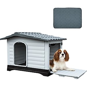 Yitahome Double Door Outdoor Dog House with Porch