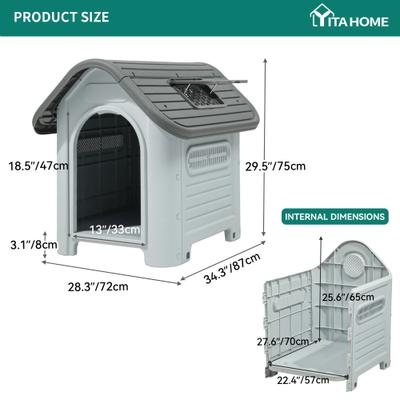 Show full view: Yitahome Outdoor Dog House, 28.3-in slide 2 of 7
