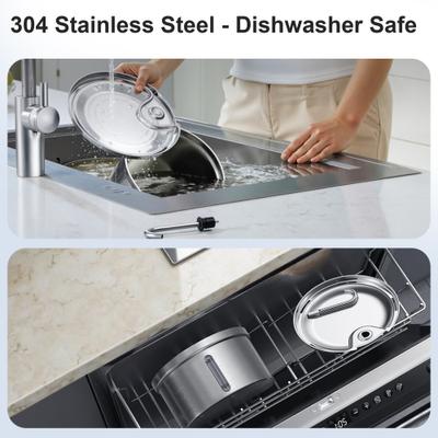 Show full view: Casfuy SY-W08 Ultra-Quiet Multi-Filtration Stainless Steel Dog & Cat Water Fountain, 119-oz slide 5 of 9