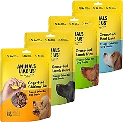 Animals Like Us Cage-Free Chicken Liver + Grass-Fed Lamb Heart + Grass-Fed Lamb Tripe + Grass-Fed Beef Liver Dog & Cat Treats