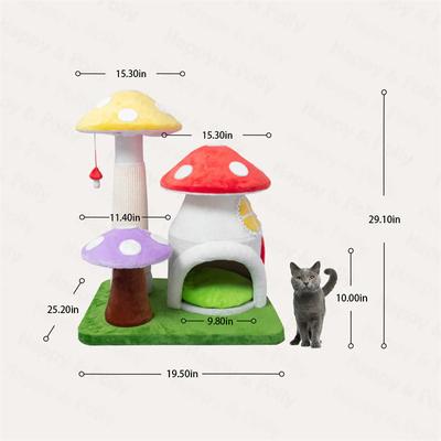 Show full view: Happy & Polly Magic Mushroom 29-in Flannel Cat Tree, Red slide 8 of 8