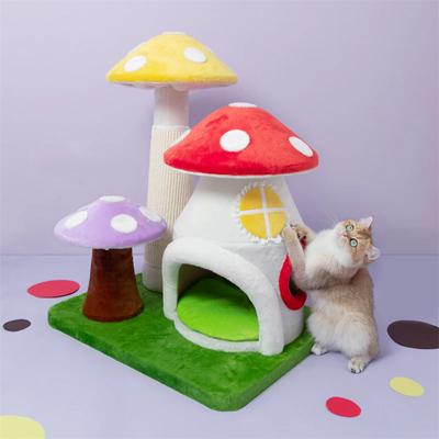 Show full view: Happy & Polly Magic Mushroom 29-in Flannel Cat Tree, Red slide 2 of 8