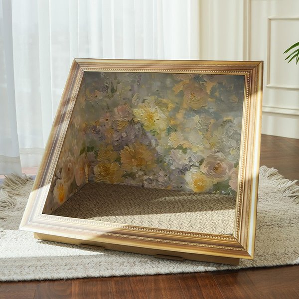 Show full view: Happy & Polly Retro Art Bloomy Flower Cat House with Scratcher slide 5 of 10
