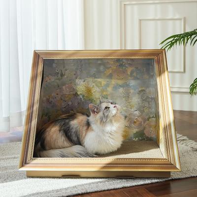 Show full view: Happy & Polly Retro Art Bloomy Flower Cat House with Scratcher slide 4 of 11