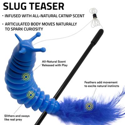 Show full view: Playology Articulated Slug Cat Teaser Toy with Catnip slide 2 of 8
