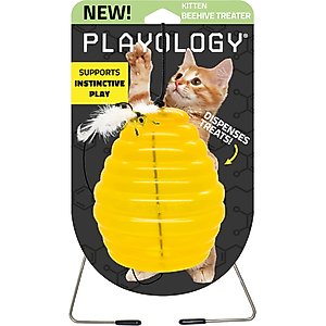 Playology Hanging Beehive Cat Treat Dispenser Toy