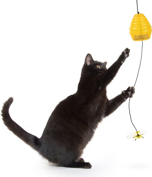 Playology Hanging Beehive Cat Treat Dispenser Toy