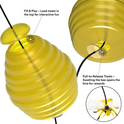 Show full view: Playology Hanging Beehive Cat Treat Dispenser Toy slide 3 of 9