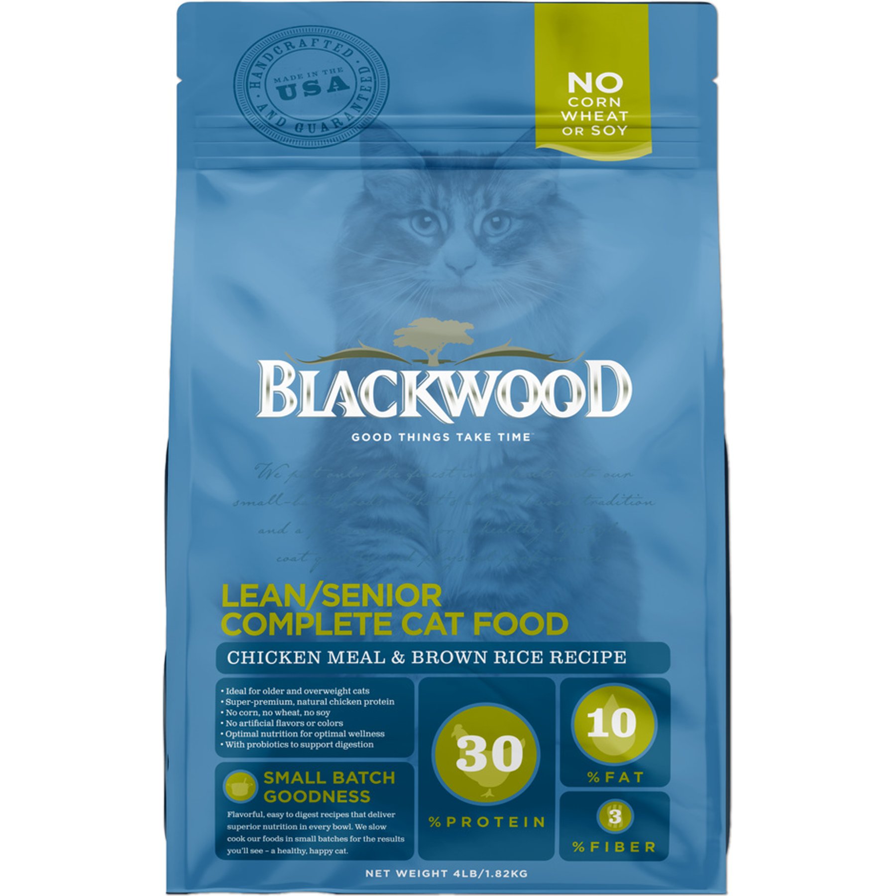 Blackwood Lean & Senior Chicken Meal & Brown Rice Slow Cooked Adult Dry Cat Food, 13.2-lb bag