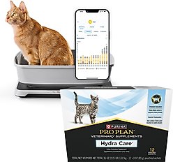 Purina Petivity Smart Litterbox Monitor System + Pro Plan Veterinary Diets Hydra Care Liver Flavored Liquid Supplement for Cats, 3-oz pouch, case of 12