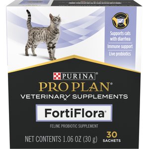 Purina Pro Plan Veterinary Diets FortiFlora Powder Probiotic Digestive Supplement for Cats, 30 count
