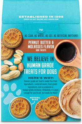 Show full view: Wet Noses Human Grade Organic Peanut Butter & Molasses Crunchy Dog Treats, 14-oz box slide 3 of 9